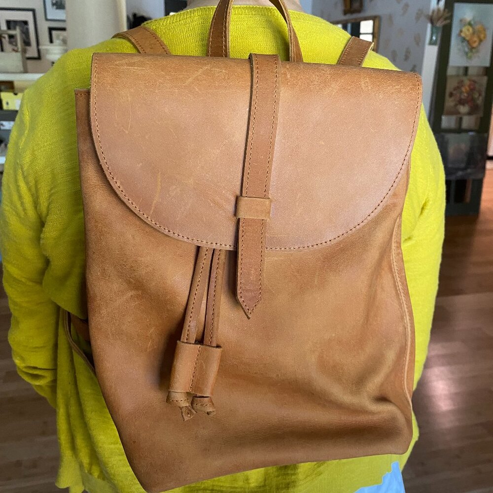 Handmade leather ABLE backpack from Ethiopia